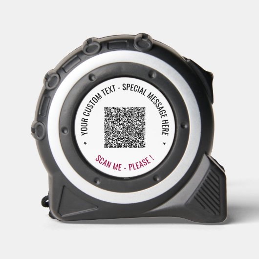 Uw QR-code Aangepaste Sjabloon voor tekstmeetlint Rolmaat (Voorkant)