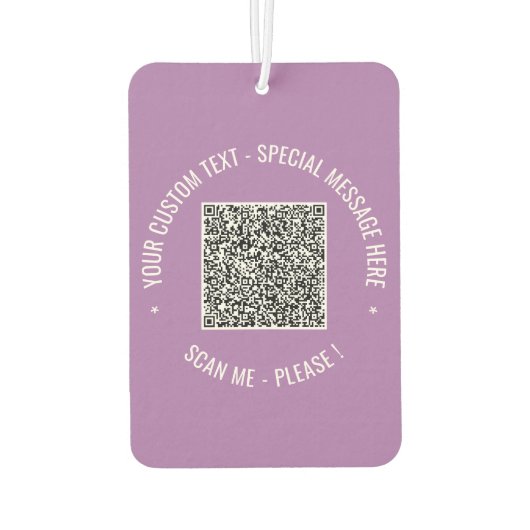 Uw QR-code Aangepaste tekst Auto Luchtverfrisser V (Achterkant)