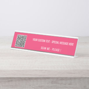 Uw QR-code Aangepaste Tekst Bureaunaamplaat Voorbe Bureau Naambordje