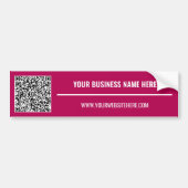 Uw QR-code aangepaste tekst Business Bumpersticker (Voorkant)
