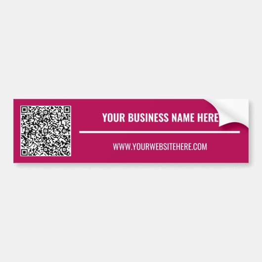 Uw QR-code aangepaste tekst Business Bumpersticker (Voorkant)