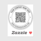 Uw QR-code aangepaste tekst Business Sticker Sjabl (Vel)