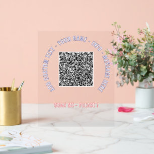 Uw QR Code Aangepaste Tekst en Kleur Acryl Teken Acryl Bord