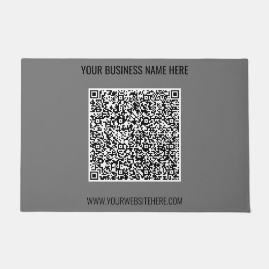 Uw QR-code aangepaste tekst en kleur bedrijf deurm Deurmat (Voorkant)