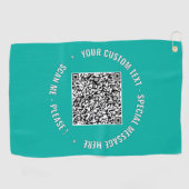 Uw QR-code Aangepaste tekst en kleur Golf Handdoek (Horizontaal)