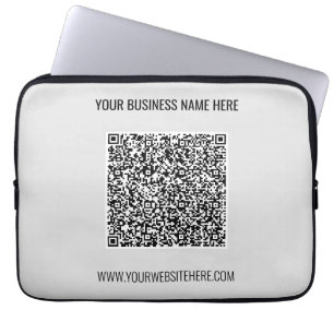 Uw QR-code Aangepaste tekst en kleur laptophoes Laptop Sleeve