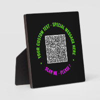 Uw QR-code Aangepaste tekst en kleur Plaque Sjablo