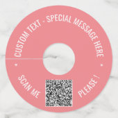 Uw QR-code Aangepaste tekst en kleur Wijnglas Labe Wijnglaslabel (Voorkant)