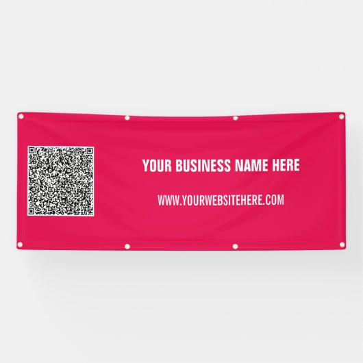 Uw QR-code Aangepaste tekst- en kleurbanner Spandoek (Horizontaal)