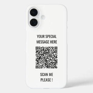Uw QR-code Aangepaste tekst en kleuren gepersonali iPhone 16 Hoesje