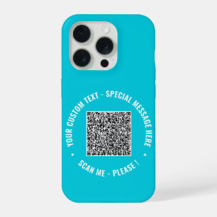 Uw QR Code Aangepaste Tekst en Kleuren iPhone Case 15 Pro Hoesje