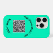 Uw QR Code Aangepaste Tekst en Kleuren iPhone Case Hoesje (Achterkant horizontaal)
