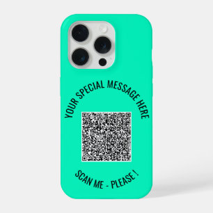 Uw QR Code Aangepaste Tekst en Kleuren iPhone Case 15 Pro Hoesje
