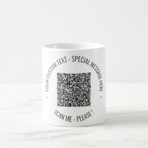 Uw QR Code Aangepaste Tekst en Kleuren Koffie Mok