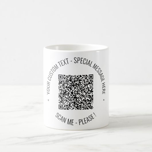Uw QR Code Aangepaste Tekst en Kleuren Koffie Mok (Center)