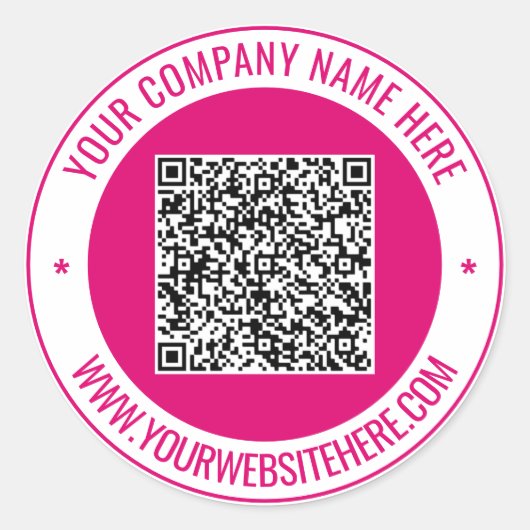 Uw QR Code Aangepaste Tekst en Kleuren Ronde Stick Ronde Sticker (Voorkant)