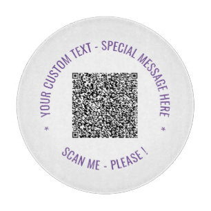 Uw QR-code Aangepaste tekst en kleuren snijplank