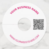 Uw QR Code Aangepaste Tekst en Kleuren Wijnglas La Wijnglaslabel (Voorkant)