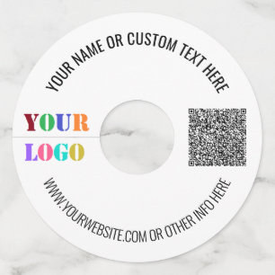 Uw QR Code Aangepaste Tekst en Logo Wijnglas Label