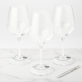 Uw QR Code Aangepaste Tekst en Logo Wijnglas Label (Set)