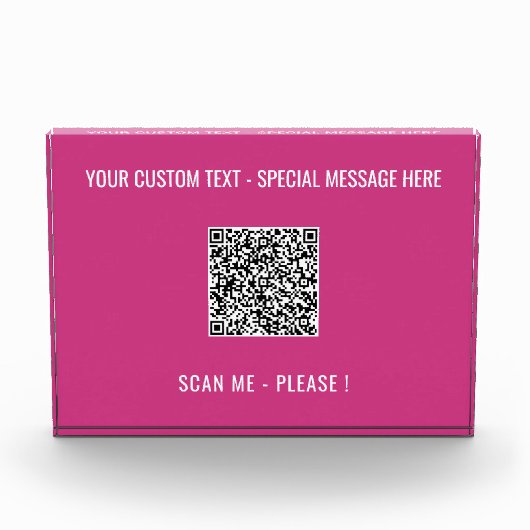 Uw QR-code Aangepaste tekst Fotoblok Kies kleur (Voorkant)