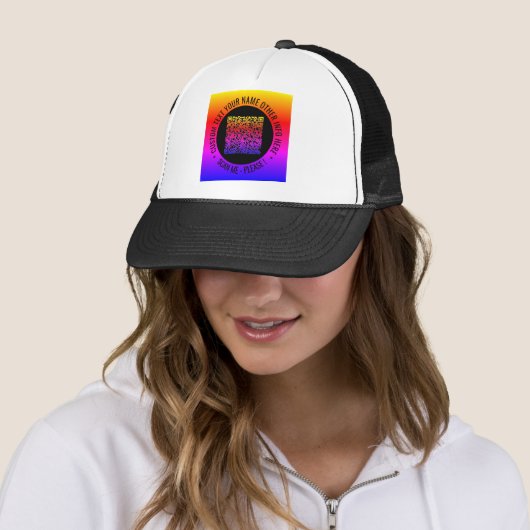 Uw QR-code aangepaste tekst gepersonaliseerde truc Trucker Pet (In situ)