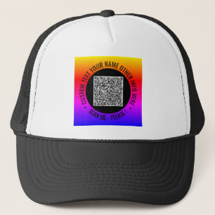 Uw QR-code aangepaste tekst gepersonaliseerde truc Trucker Pet