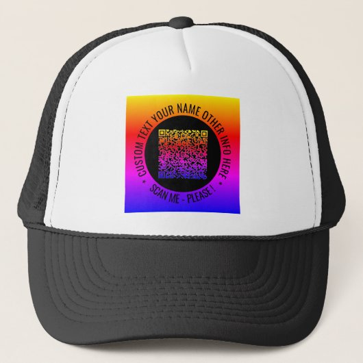 Uw QR-code aangepaste tekst gepersonaliseerde truc Trucker Pet (Voorkant)