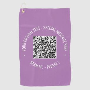 Uw QR-code aangepaste tekst golfhanddoek voorbeeld
