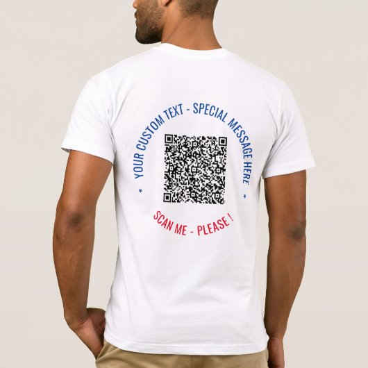 Uw QR-code Aangepaste tekst Grappige T-shirt Sjabl (Achterkant)