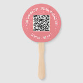 Uw QR-code aangepaste tekst hand kan kleuren kieze Handwaaier (Voorkant)