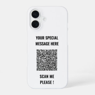 Uw QR-code Aangepaste tekst iPhone Case Kies kleur 16 Hoesje