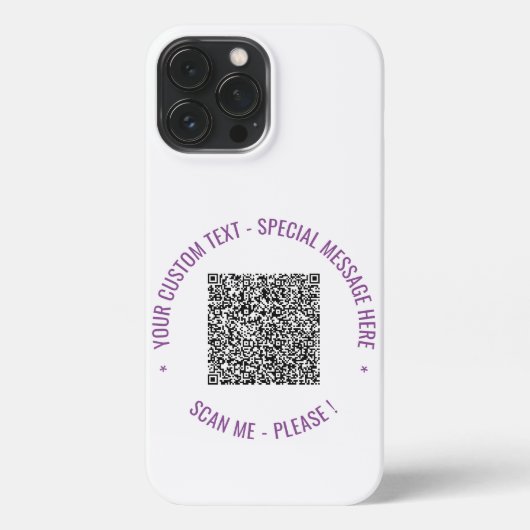 Uw QR-code Aangepaste tekst iPhone Case Kies kleur Hoesje (Achterkant)