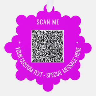 Uw QR-code aangepaste tekst Kerstbal kaart