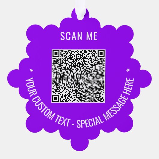 Uw QR-Code Aangepaste Tekst Kerstmis Ornament Kaar (Achterkant)