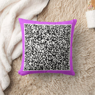 Uw QR-code Aangepaste tekst kussen Kies kleur