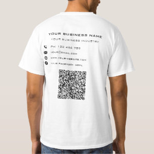Uw QR-code Aangepaste Tekst Naam Bedrijf T-shirt