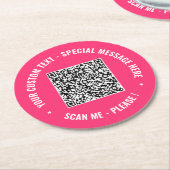 Uw QR-code Aangepaste tekst papier Onderzetter Sja (Gebogen)