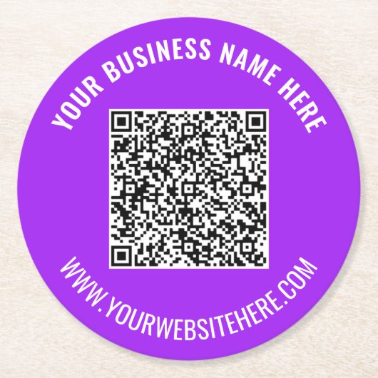 Uw QR-code Aangepaste Tekst Papier Onderzetters Sj (Voorkant)