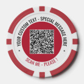 Uw QR code aangepaste tekst poker chips kiezen kle (Voorkant)