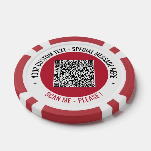 Uw QR code aangepaste tekst poker chips kiezen kle (Enkel)