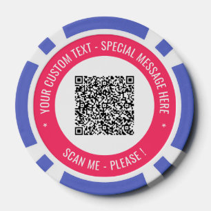 Uw QR code aangepaste tekst poker chips kiezen kle