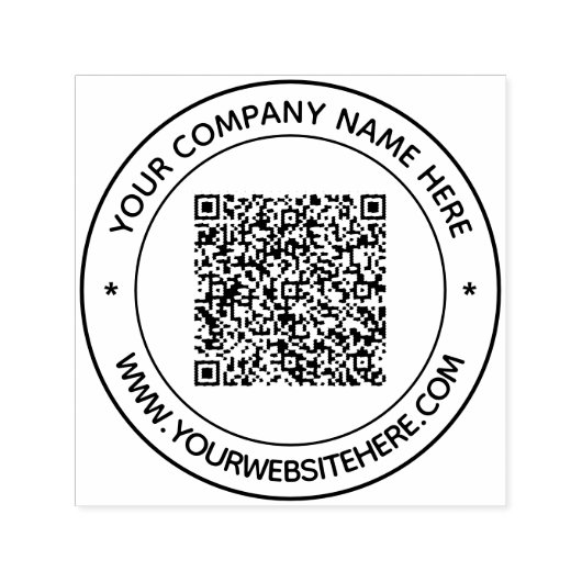 Uw QR code aangepaste tekst rond zelfinkkend stemp Zelfinktende Stempel (Design)