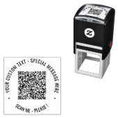 Uw QR code aangepaste tekst rond zelfinkkend stemp Zelfinktende Stempel (In situ)