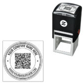 Uw QR code aangepaste tekst rond zelfinkkend stemp Zelfinktende Stempel (In situ)