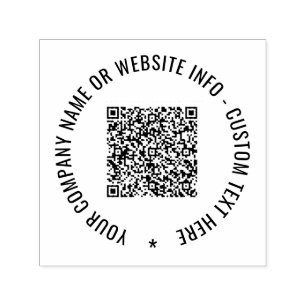 Uw QR code aangepaste tekst rond zelfinkkend stemp Zelfinktende Stempel