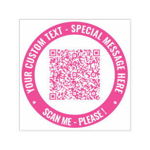 Uw QR-code Aangepaste tekst ronde stempel Sjabloon