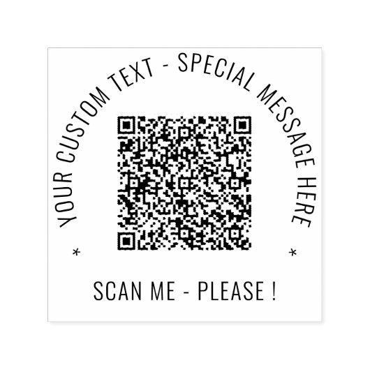 Uw QR-code Aangepaste tekst ronde stempel Sjabloon (Design)