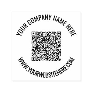 Uw QR-code Aangepaste tekst Ronde stempel Voorbeel