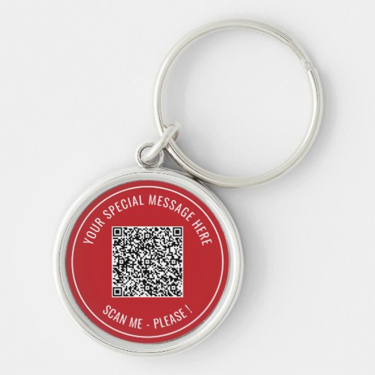 Uw QR-code Aangepaste tekst Sleutelhanger Kies kle (Voorkant)